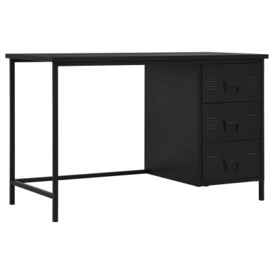 Emaga vidaxl biurko w stylu industrialnym, czarne, 120 x 55 x 75 cm, stal