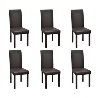 Emaga vidaxl krzesła jadalniane, 6 szt., brązowe, sztuczna skóra