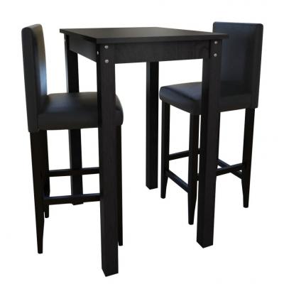 Emaga stolik barowy z 2 krzesłami w kolorze czarnym