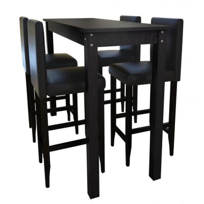 Emaga stolik barowy z 4 krzesłami w kolorze czarnym