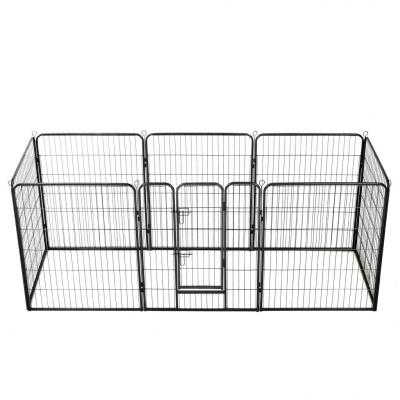 Emaga vidaxl kojec dla psów, 8 paneli, stalowy, czarny, 80 x 100 cm