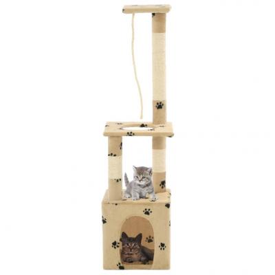 Emaga vidaxl drapak dla kota ze słupkami sizalowymi, 109 cm, beżowy w łapki