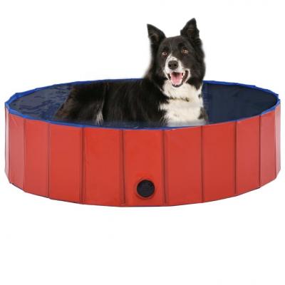 Emaga vidaxl składany basen dla psa, czerwony, 120 x 30 cm, pvc