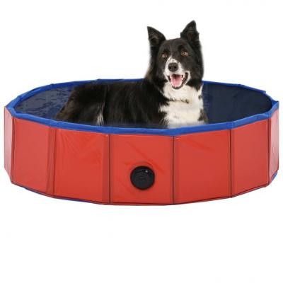 Emaga vidaxl składany basen dla psa, czerwony, 80 x 20 cm, pvc