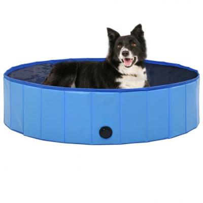 Emaga vidaxl składany basen dla psa, niebieski, 120 x 30 cm, pvc