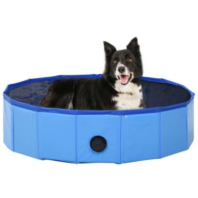 Emaga vidaxl składany basen dla psa, niebieski, 80 x 20 cm, pvc