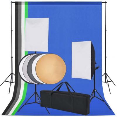 Emaga vidaxl sprzęt do studia fotograficznego: tło 5 kolorów i 2 softboxy