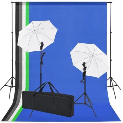 Emaga vidaxl sprzęt do studia fotograficznego: tło 5 kolorów i 2 parasolki