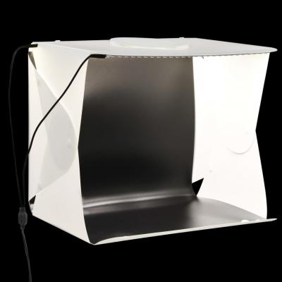 Emaga vidaxl składany lightbox studyjny z led, 40x34x37 cm, plastik, biały