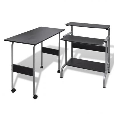 Emaga zestaw biurko komputerowe + stół (czarne)