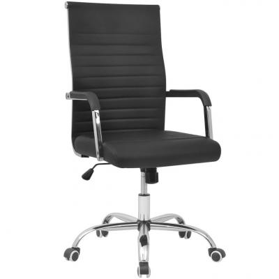 Emaga vidaxl krzesło biurowe, sztuczna skóra, 55 x 63 cm, czarne