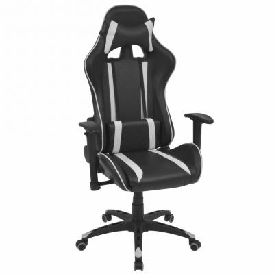 Emaga vidaxl rozkładane krzesło biurowe, sportowe, sztuczna skóra, białe