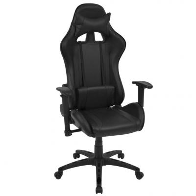 Emaga vidaxl rozkładane krzesło biurowe, sportowe, sztuczna skóra, czarne