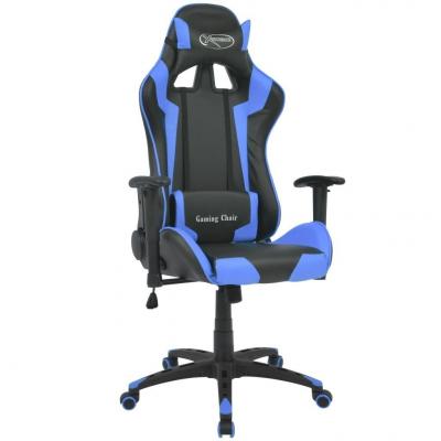 Emaga vidaxl odchylane krzesło biurowe, sportowe, sztuczna skóra, niebieskie