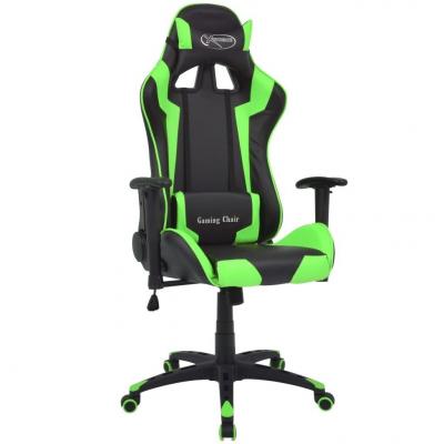 Emaga vidaxl rozkładane krzesło biurowe, sportowe, sztuczna skóra, zielone