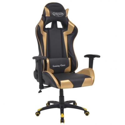Emaga vidaxl rozkładane krzesło biurowe, sportowe, sztuczna skóra, złote