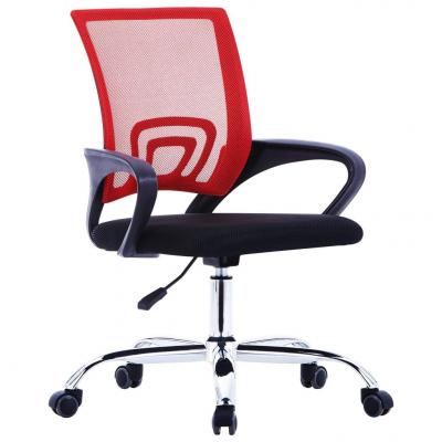 Emaga vidaxl krzesło biurowe z siatkowym oparciem, czerwone, tkanina