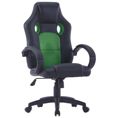 Emaga vidaxl fotel dla gracza, zielony, sztuczna skóra