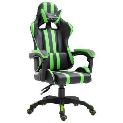 Emaga vidaxl fotel dla gracza, zielony, sztuczna skóra