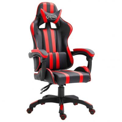 Emaga vidaxl fotel dla gracza, czerwony, sztuczna skóra