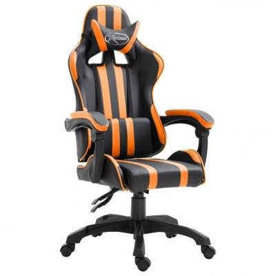 Emaga vidaxl fotel dla gracza, pomarańczowy, sztuczna skóra