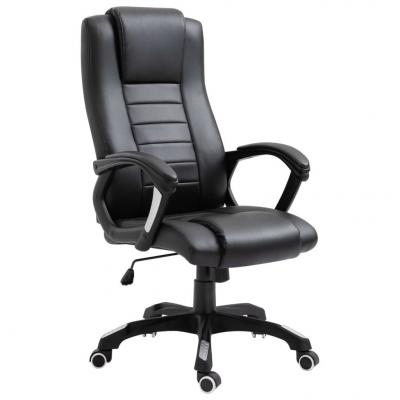 Emaga vidaxl krzesło biurowe, czarne, sztuczna skóra