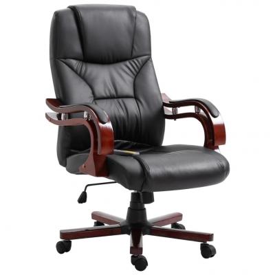 Emaga vidaxl krzesło biurowe, czarne, sztuczna skóra