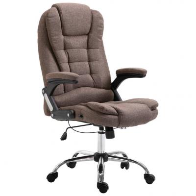 Emaga vidaxl krzesło biurowe, brązowe, poliester