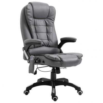 Emaga vidaxl krzesło biurowe z masażem, antracytowe, sztuczna skóra