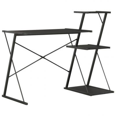 Emaga vidaxl biurko z półką, czarne, 116x50x93 cm