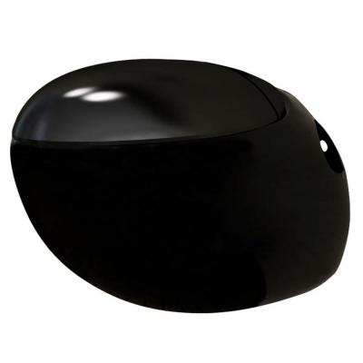 Emaga vidaxl toaleta wisząca w formie jaja, czarna