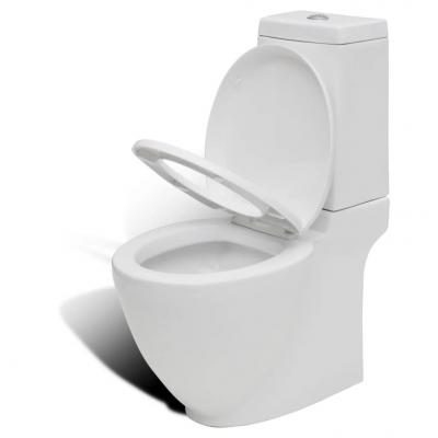 Emaga vidaxl toaleta ceramiczna, odpływ poziomy, biała