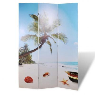 Emaga vidaxl składany parawan, 120x170 cm, motyw plaży