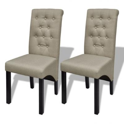 Emaga vidaxl krzesła stołowe, 2 szt., beżowe, tkanina