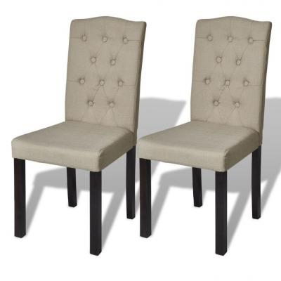 Emaga vidaxl krzesła stołowe, 2 szt., beżowe, tkanina