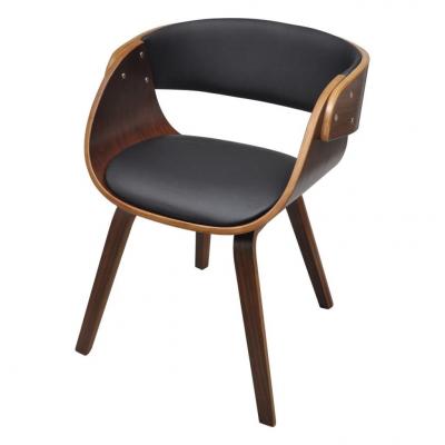 Emaga vidaxl krzesło stołowe, gięte drewno i sztuczna skóra