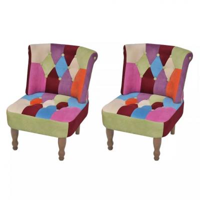 Emaga vidaxl fotele francuskie, 2 szt., patchworkowe, tkanina