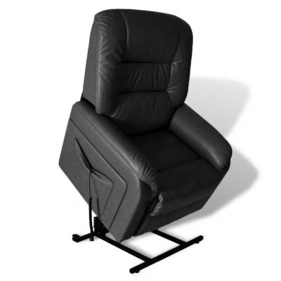 Emaga vidaxl rozkładany fotel telewizyjny, czarny, sztuczna skóra