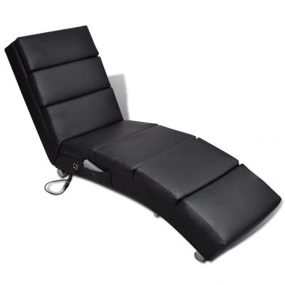 Emaga vidaxl rozkładany fotel masujący, czarny, sztuczna skóra
