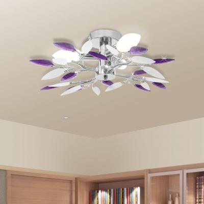 Emaga vidaxl lampa sufitowa, 3 żarówki e14, fioletowa/biała