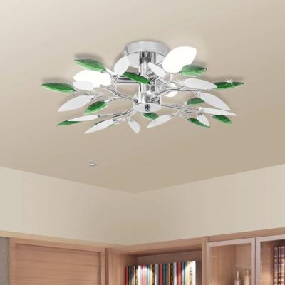 Emaga vidaxl lampa sufitowa, 3 żarówki e14, zielono-biała