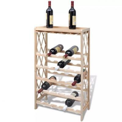 Emaga vidaxl drewniany stojak na 25 butelek wina, lite drewno jodłowe
