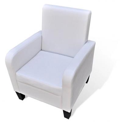 Emaga vidaxl fotel, biały, sztuczna skóra