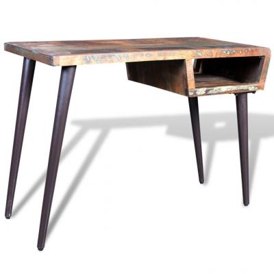 Emaga drewniane biurko z metalowymi nogami