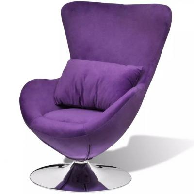 Emaga vidaxl fotel obrotowy z poduszką, mały, fioletowy, aksamitny