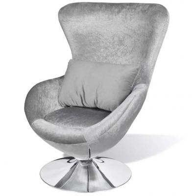 Emaga vidaxl fotel o owalnym kształcie, srebrny