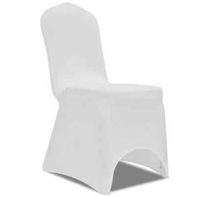 Emaga vidaxl elastyczne pokrowce na krzesła, białe, 50 sztuk