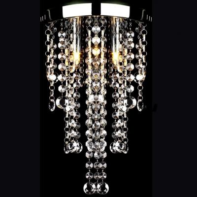 Emaga vidaxl lampa sufitowa z kryształami, biała, metalowa