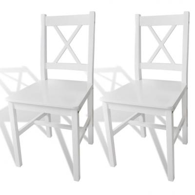 Emaga vidaxl krzesła stołowe, 2 szt., białe, drewno sosnowe