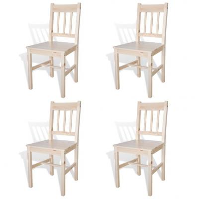Emaga vidaxl krzesła stołowe, 4 szt., drewno sosnowe